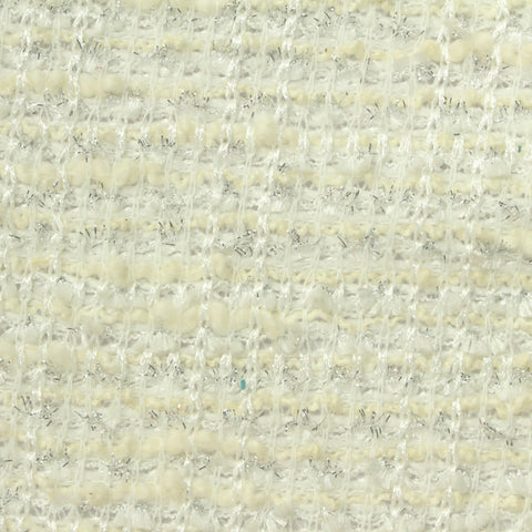 Cream Horizontal-Stripe Bouclé, Polyester