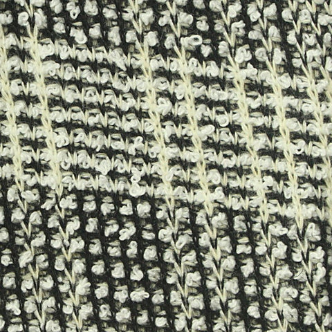 Black Textured-Check Bouclé, Poly-Cotton