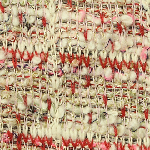 Jacquard Polyester Cotton Bouclé Fabric, 450 gsm, 167 cm — White