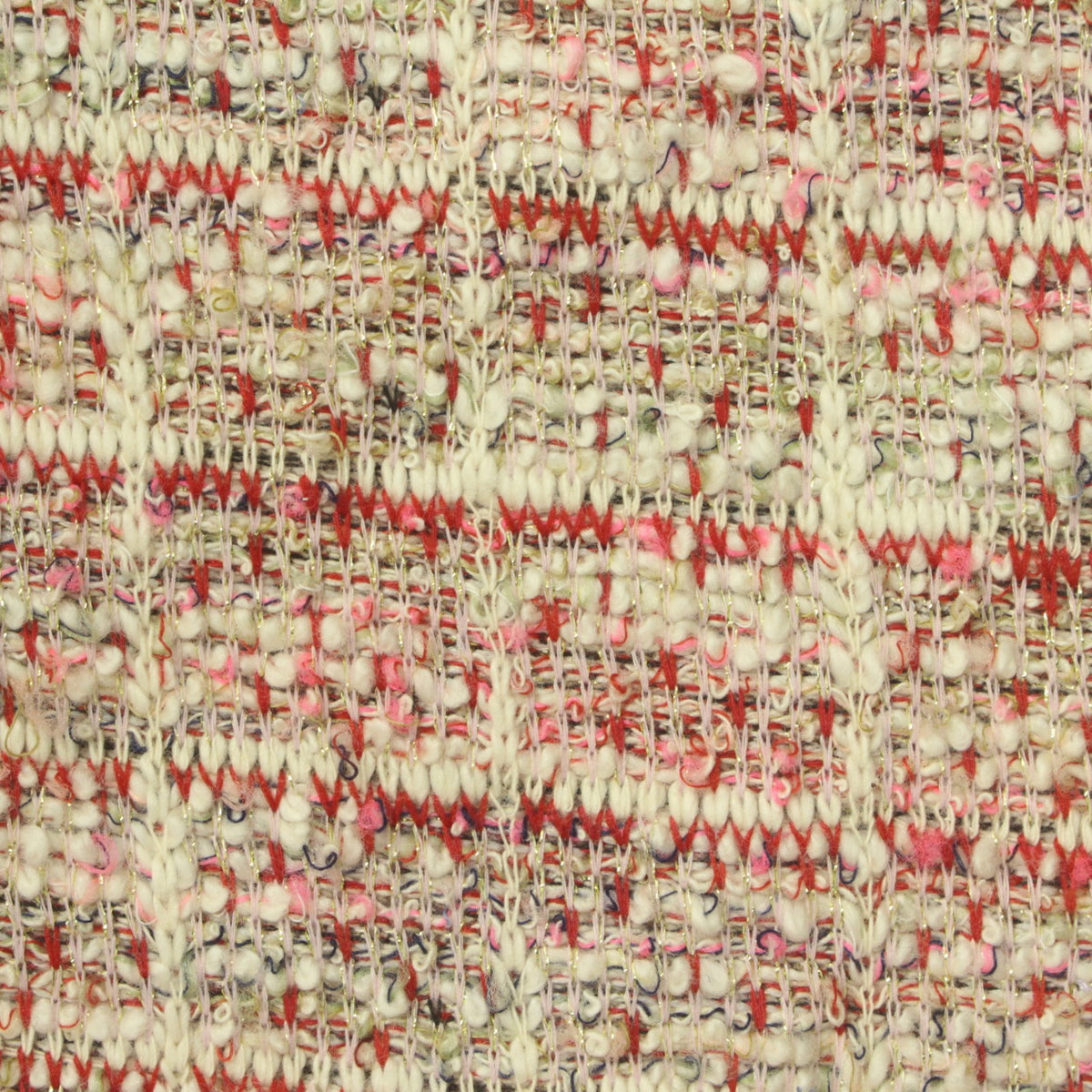 Jacquard Polyester Cotton Bouclé Fabric, 450 gsm, 167 cm — White