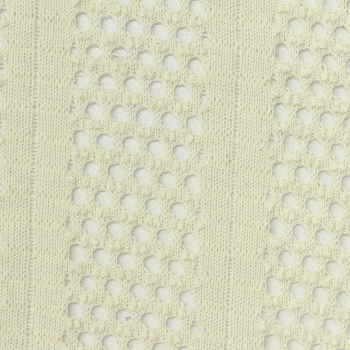 Cream Openwork Chunky Knit, Poly-Cotton, 200 gsm