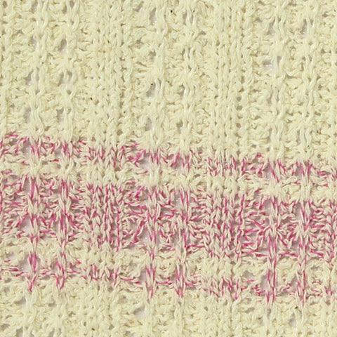 Cream Stripes Rib Knit, Poly-Cotton