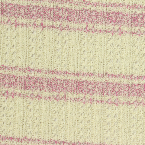Cream Stripes Rib Knit, Poly-Cotton