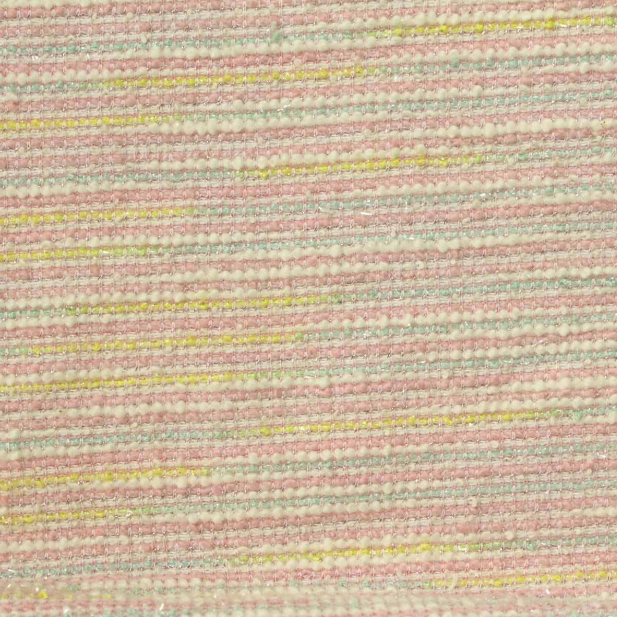Pink Horizontal-Stripe Bouclé, Poly-Cotton, 281 gsm