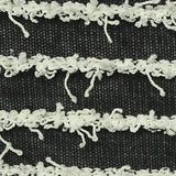 White Horizontal-Stripe Chunky Knit, Polyester — texture