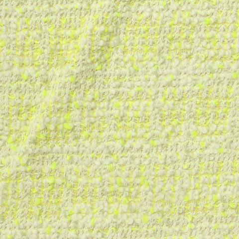 Jacquard Slub Cotton Polyester Bouclé Fabric, 314 gsm, 175 cm — White