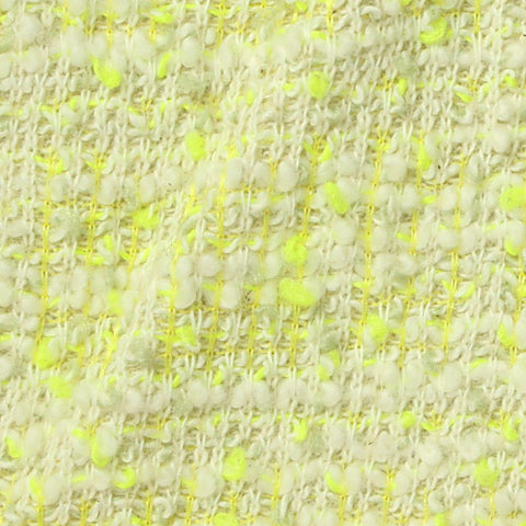 Jacquard Slub Cotton Polyester Bouclé Fabric, 314 gsm, 175 cm — White