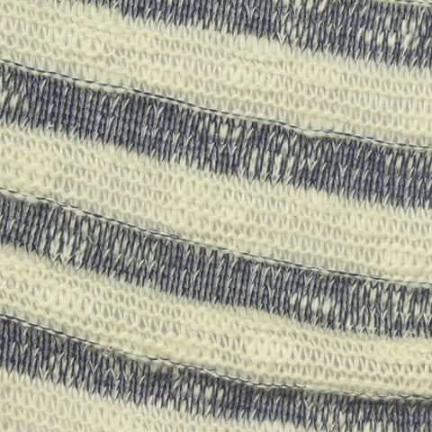 Cream Horizontal-Stripe Chunky Knit, Cotton-Poly, 260 gsm