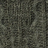 Jacquard Acrylic Polyester Blend Chunky Knit Fabric, 471 gsm, 140 cm — Green — texture