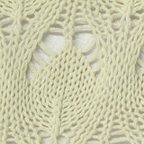 Cream Openwork-Leaf Chunky Knit, Poly-Cotton — texture