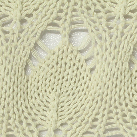 Cream Openwork-Leaf Chunky Knit, Poly-Cotton