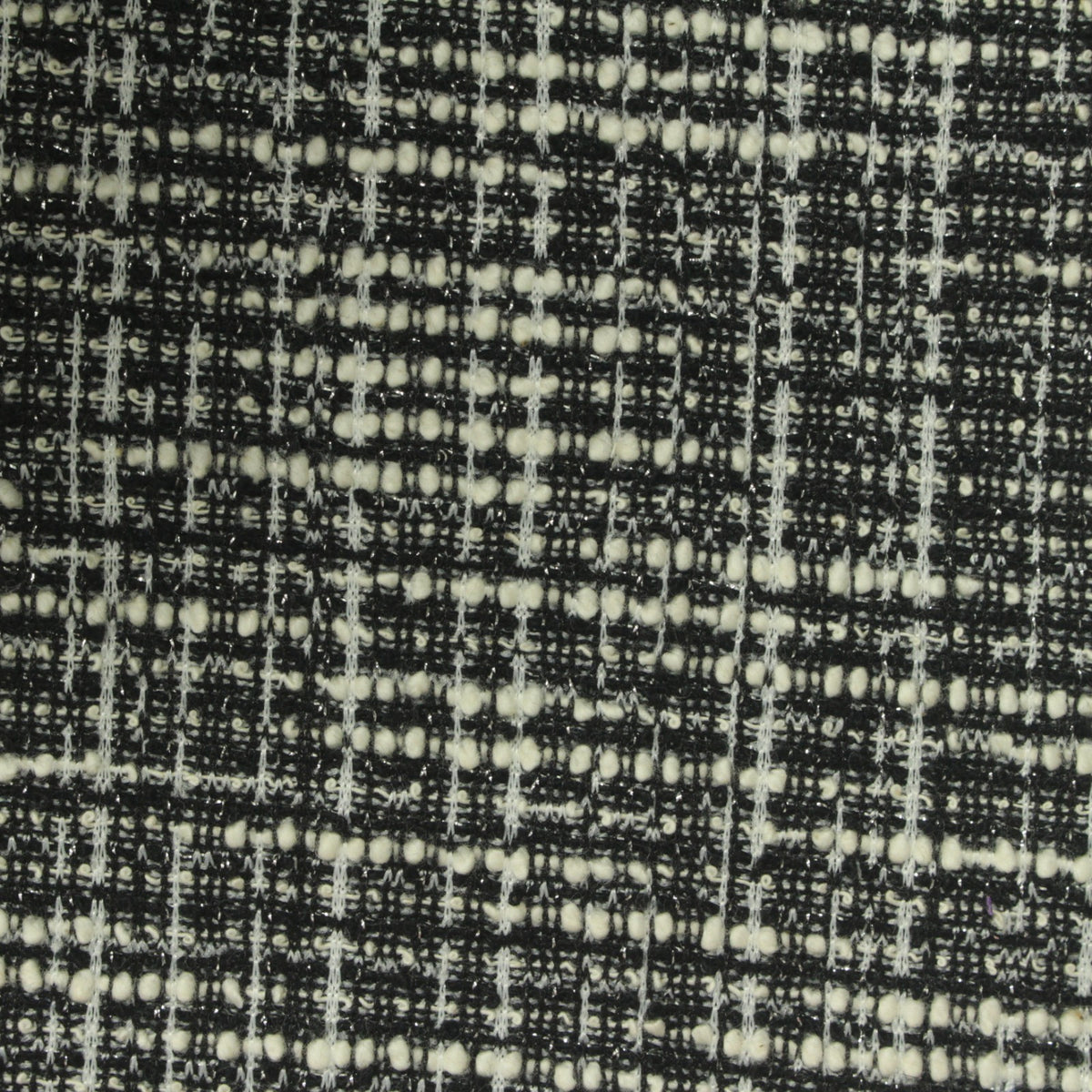 Black Grid Bouclé, Poly-Cotton