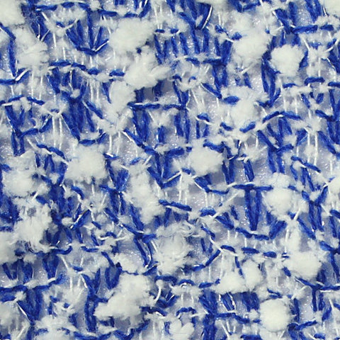 Jacquard Polyester Acrylic Metallic Chunky Knit Fabric, 142 gsm, 158 cm — Blue