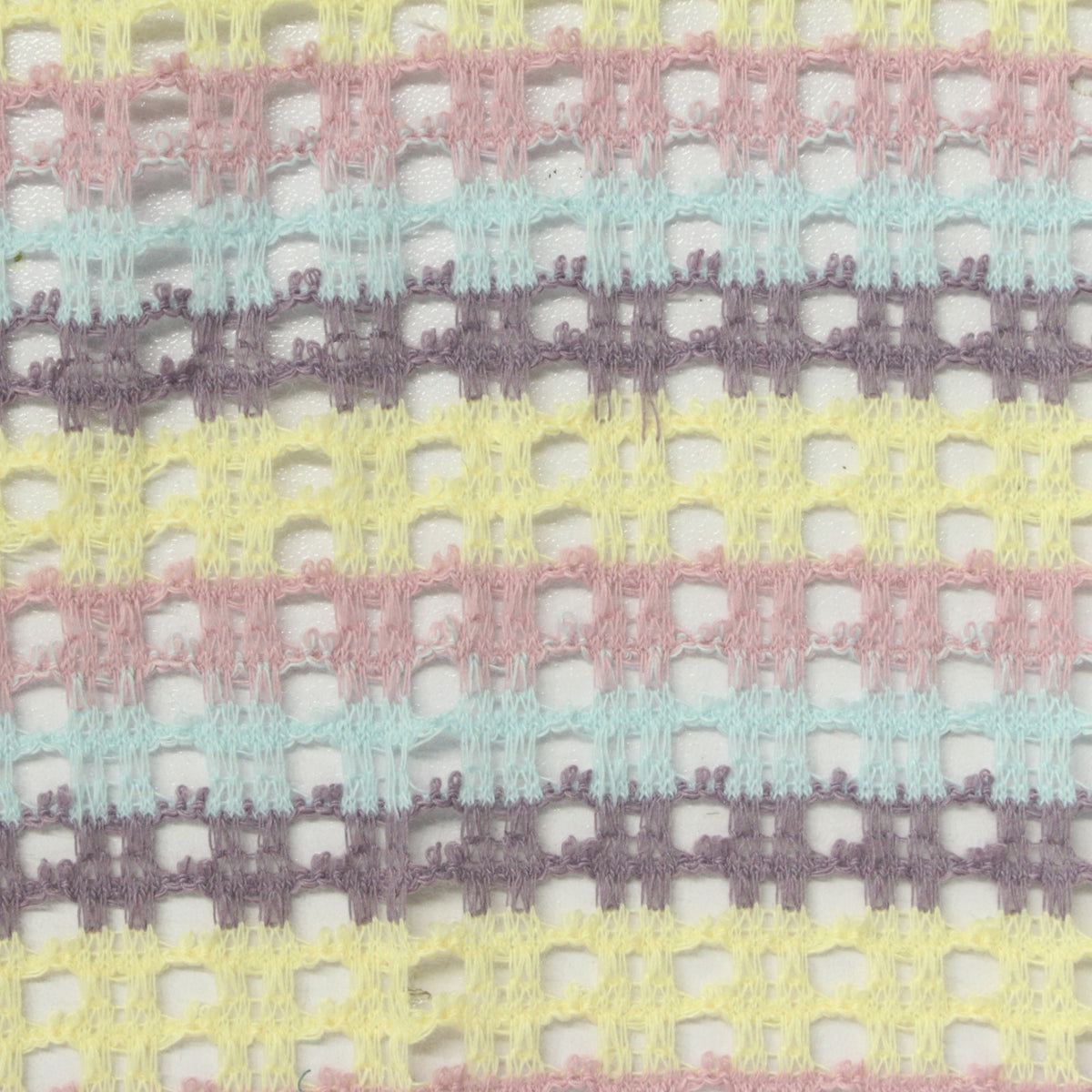 Pastel Yellow Horizontal-Stripe Chunky Knit, Polyester
