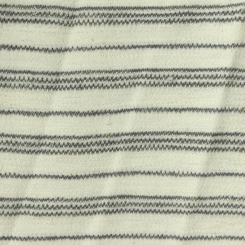 Dark Grey Horizontal-Stripe Bouclé, Poly-Cotton