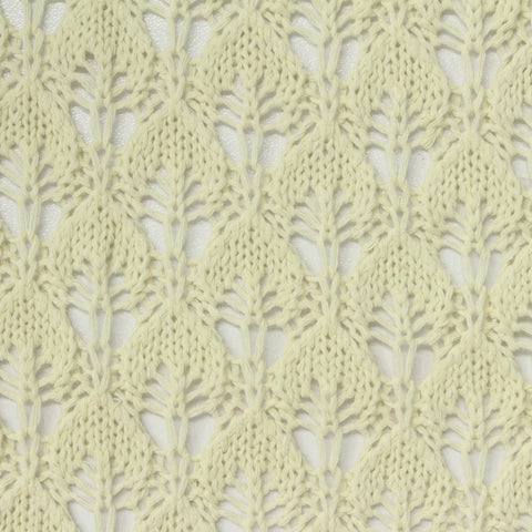 Cream Openwork-Leaf Chunky Knit, Poly-Cotton
