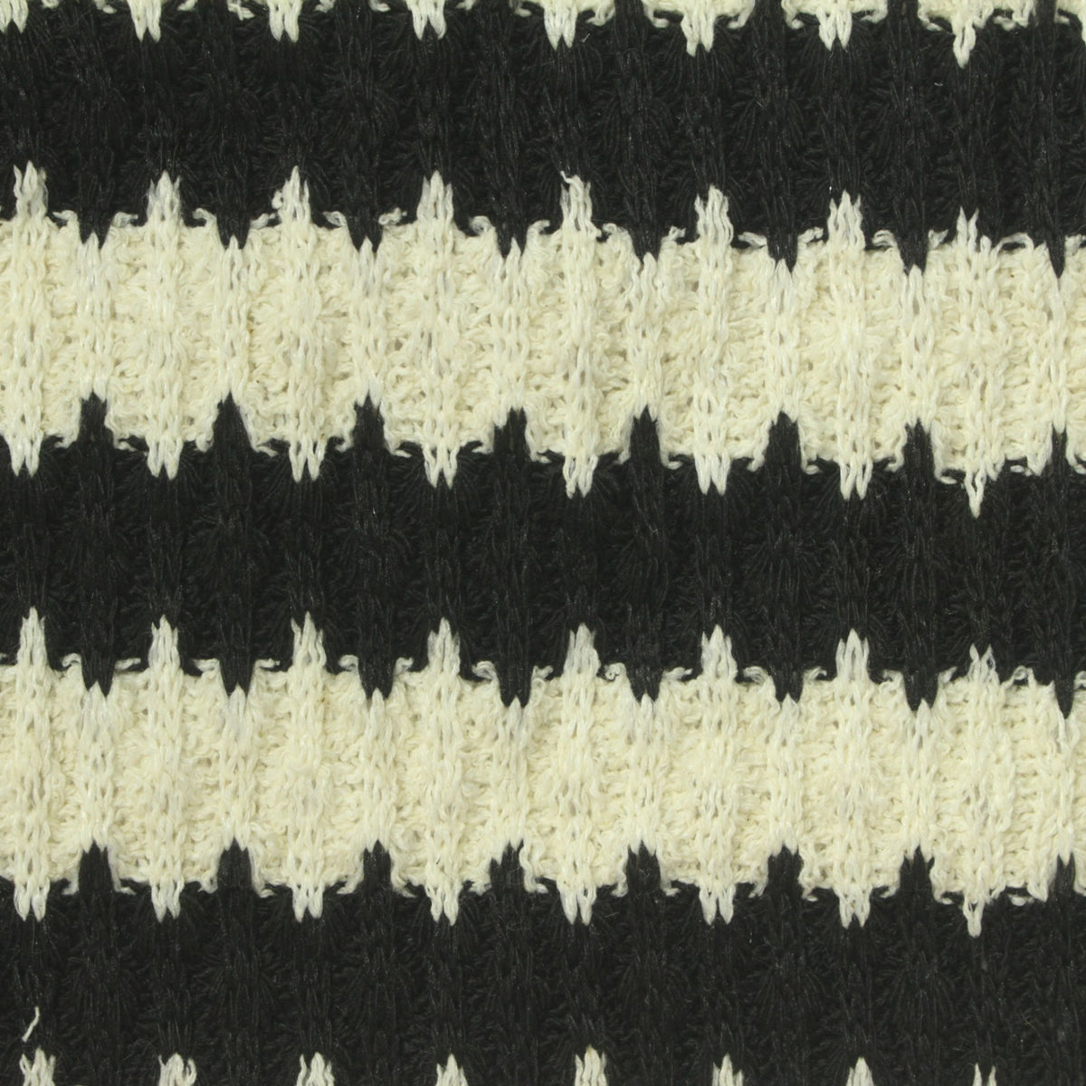Striped Polyester Stretch Rib Knit Fabric, 360 gsm, 164 cm — Black