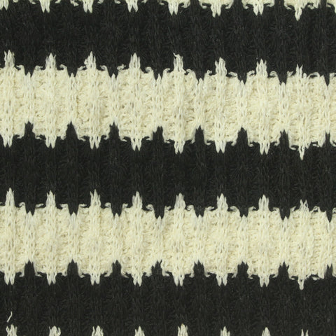 Striped Polyester Stretch Rib Knit Fabric, 360 gsm, 164 cm — Black