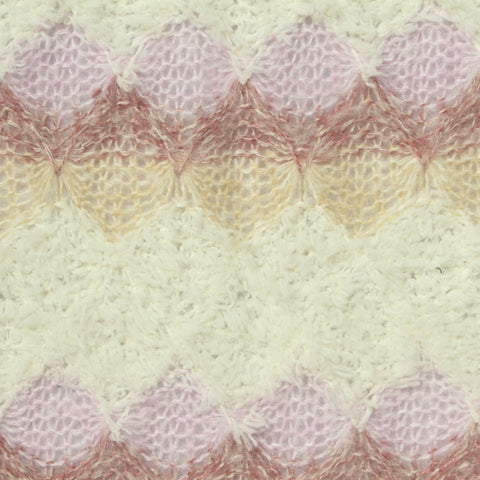 White Wavy-Stripe Chunky Knit, Polyester