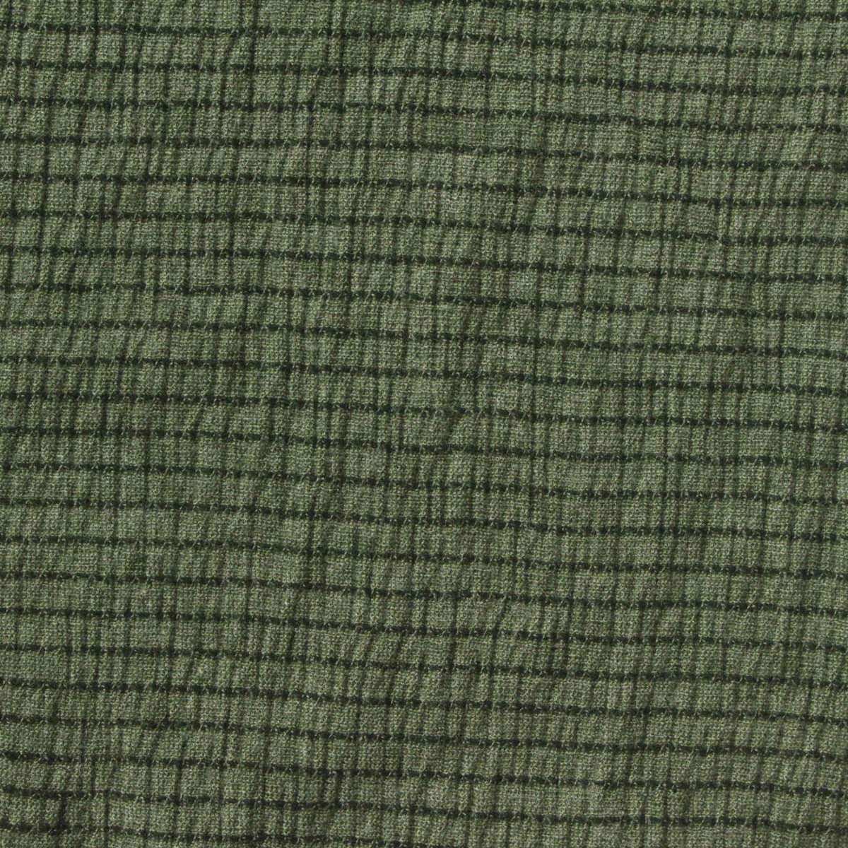 Dark Green Grid Crepe, Poly-Viscose