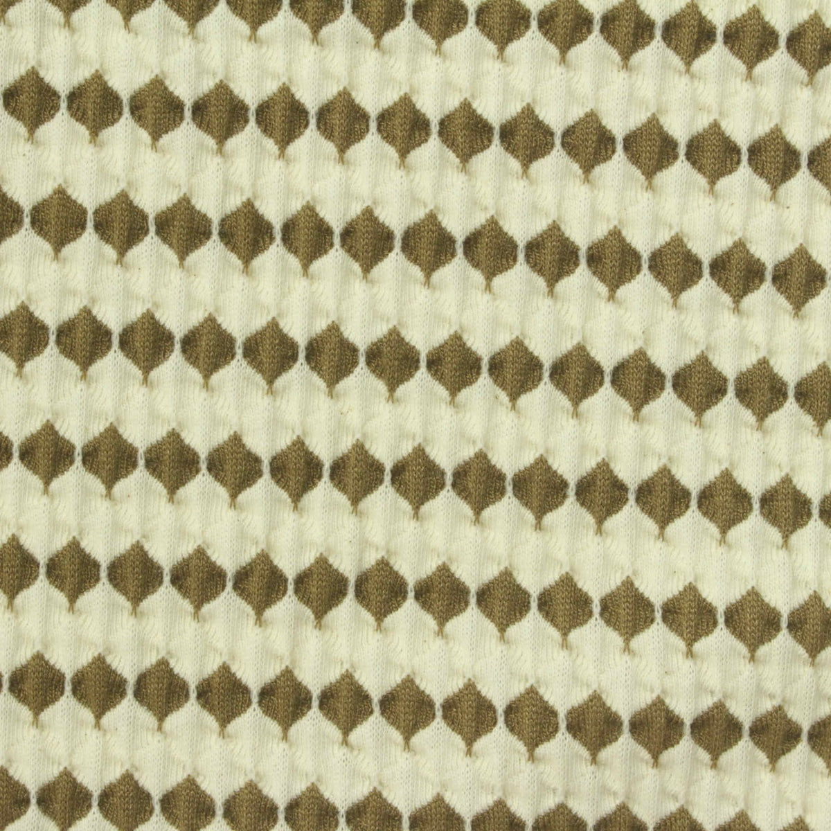 Brown Diamond Jersey Knit, Cotton-Poly