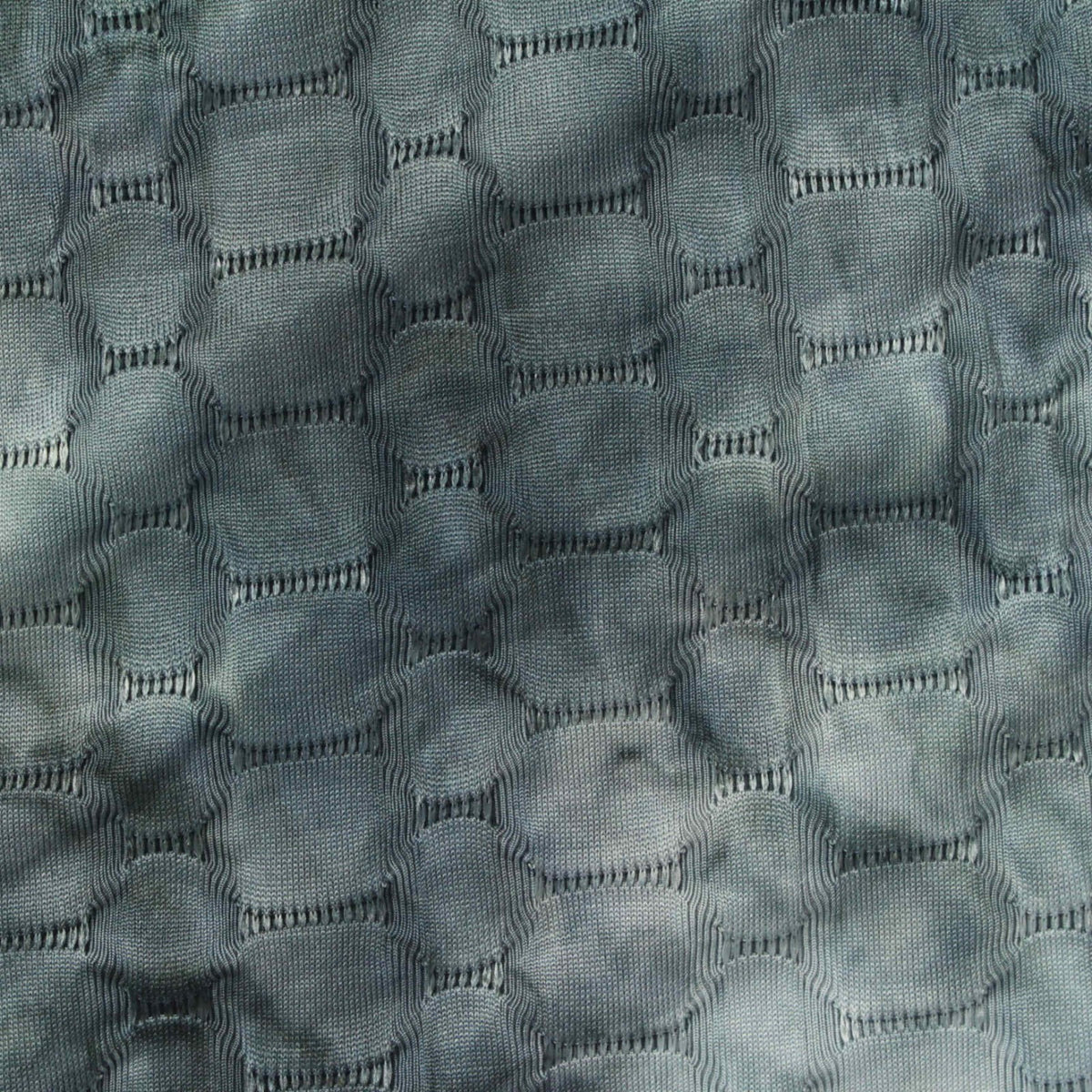 Blue-Grey Geometric Jersey Knit, Polyester