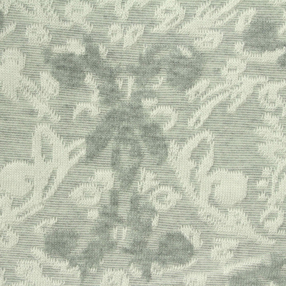 Grey Floral Pointelle Knit, Viscose-Poly