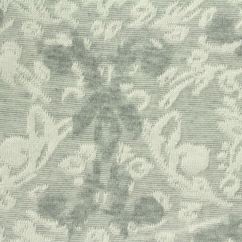 Grey Floral Pointelle Knit, Viscose-Poly