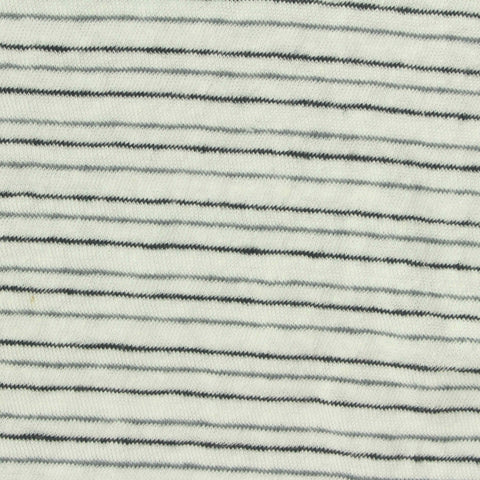 White Horizontal-Stripe Jersey Knit, 160 gsm