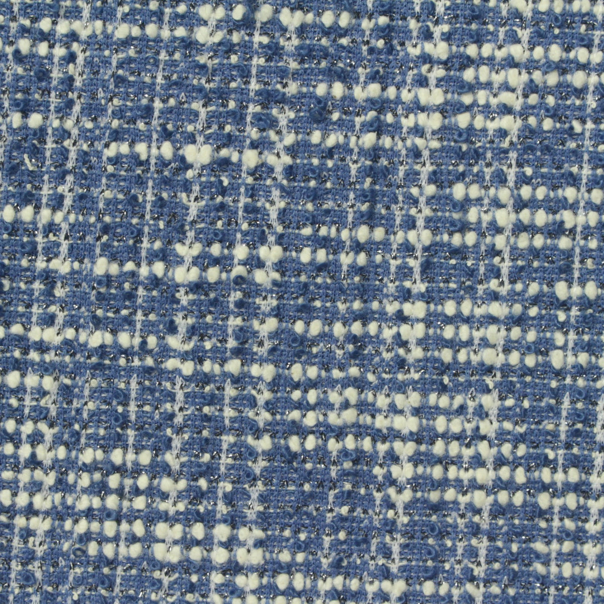 Blue Marl Bouclé, Poly-Cotton