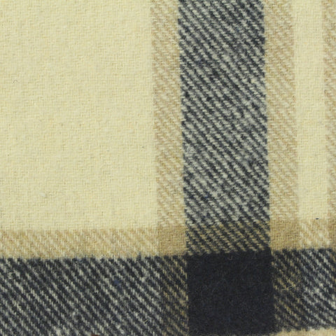Cream Plaid Woven, Acrylic-Viscose