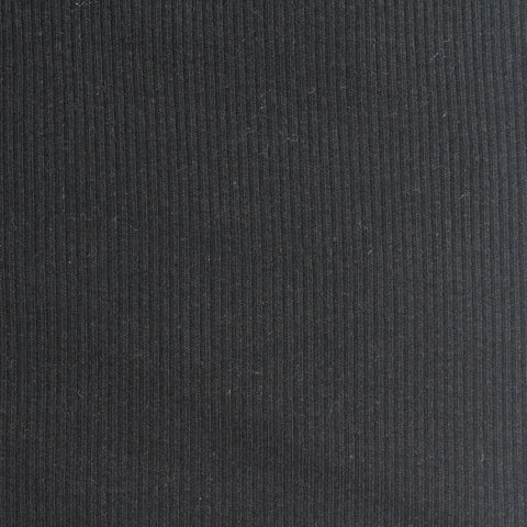 Cotton Stretch Rib Knit Fabric, 220 gsm, 170 cm — Black