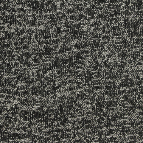 Black Heathered-Marl Chunky Knit, Poly-Viscose, 190 gsm