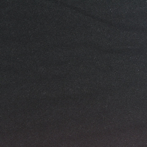 Polyester Cotton French Terry Fabric, 180 gsm, 190 cm — Black