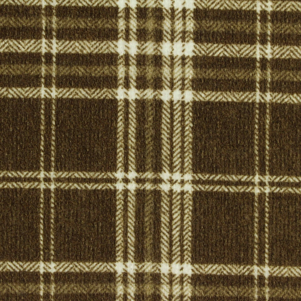 Brown Plaid Chenille, Polyester, 200 gsm