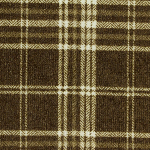 Brown Plaid Chenille, Polyester, 200 gsm