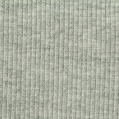 Light Grey Marl Rib Knit, Cotton-Poly, 360 gsm, 120 cm