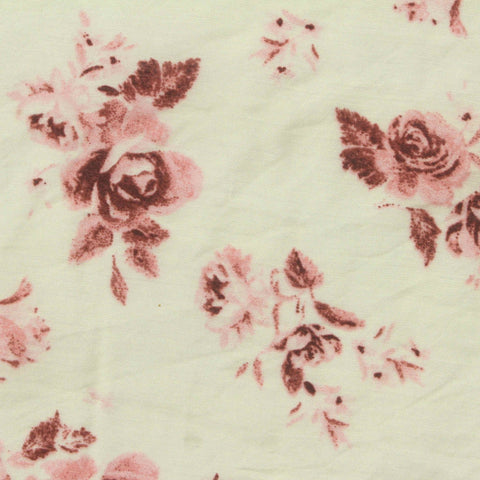 Pink Roses Woven, Viscose-Nylon, 52 gsm