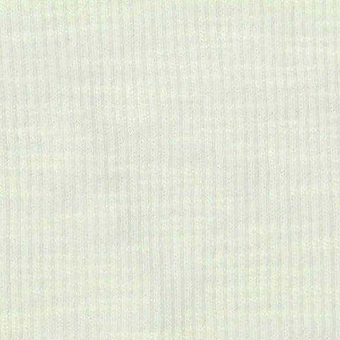 Slub Cotton Modal Stretch Rib Knit Fabric, 214 gsm, 125 cm — White