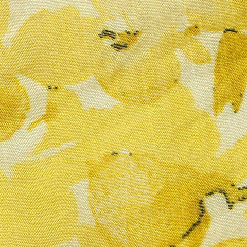 Yellow Floral Rib Knit, Viscose-Nylon