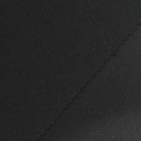 Polyester Viscose Stretch Scuba Knit Fabric, 320 gsm, 165 cm — Black, ref EF-267157