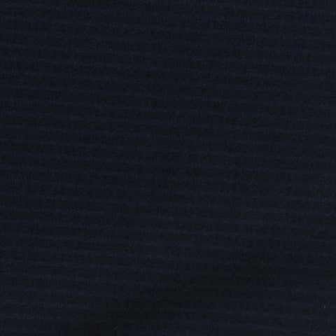 Striped Brushed Polyester Stretch Jersey Knit Fabric, 240 gsm, 165 cm — Navy