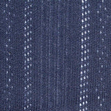 Navy Openwork-Stripe Rib Knit, Polyester — texture