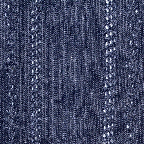 Navy Openwork-Stripe Rib Knit, Polyester