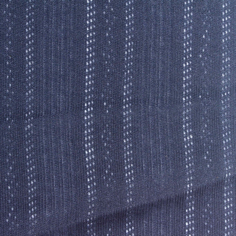 Navy Openwork-Stripe Rib Knit, Polyester