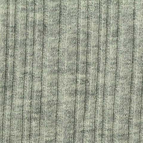 Light Grey Marl Rib Knit, Cotton, 160 gsm