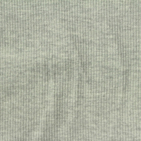 Heather Grey Marl Rib Knit, Cotton-Poly, 340 gsm
