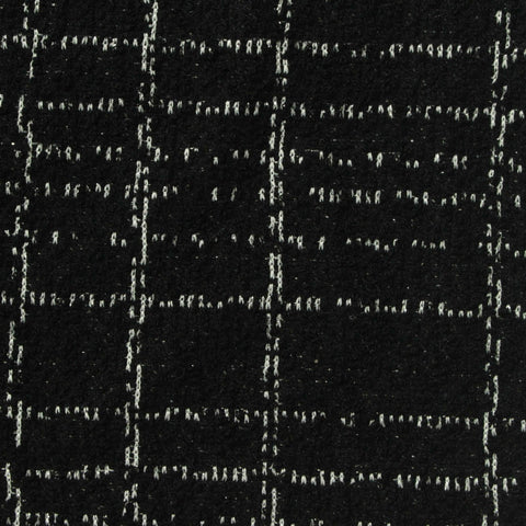 Black Check Bouclé, Poly-Viscose