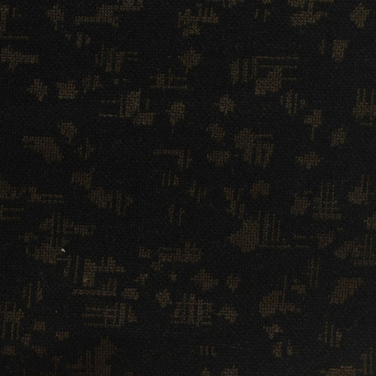 Dark Brown Abstract Interlock Knit, Poly-Viscose