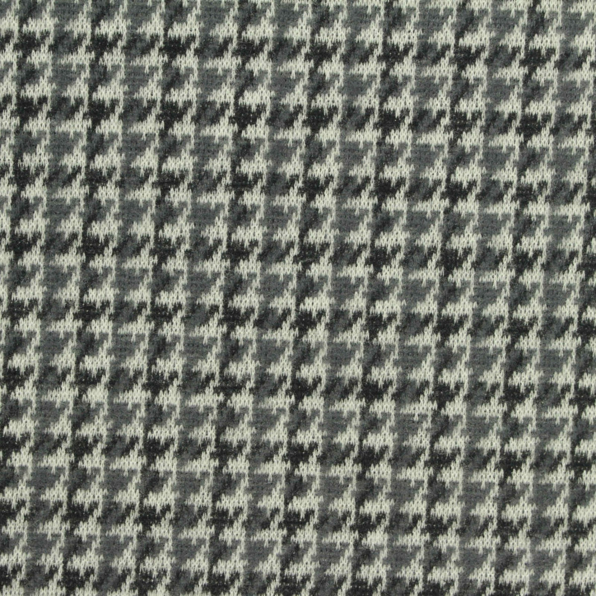 Black Houndstooth Knit, Polyester, 250 gsm
